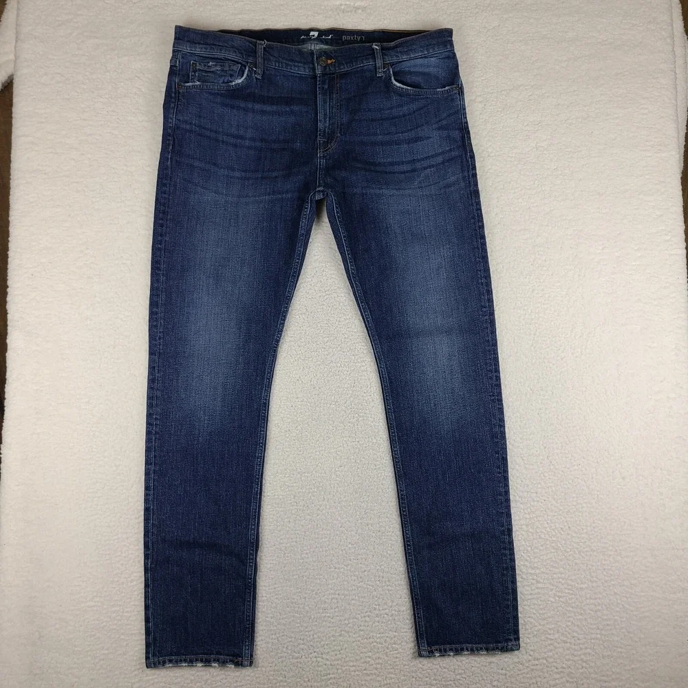 7 For all Mankind Jeans Mens‎ 40x34 Blue Paxtyn Skinny Dark Wash Denim